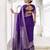 purple color beautiful chinon fabric woven designer saree for trendy girlie looks