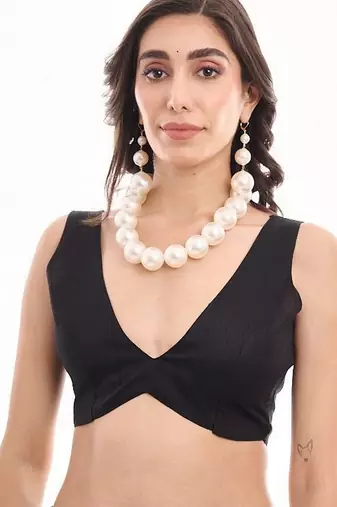 white chinon ready to wear saree elegant style