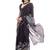 black color chinon fabric ready to wear saree for elegant bollywood style