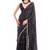 black color chinon fabric ready to wear saree for elegant bollywood style