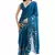 teal color chinon fabric ready to wear saree for elegant bollywood style