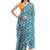 teal color chinon fabric ready to wear saree for elegant bollywood style