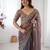 grey color trendy fendy chiffon fabric glamorous partywear saree