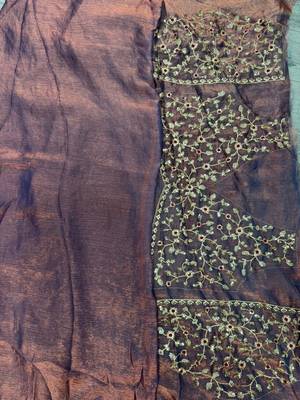 grey trendy chiffon glamorous partywear saree 6