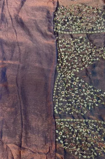 grey trendy chiffon glamorous partywear saree