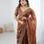 brown color trendy fendy chiffon fabric glamorous partywear saree