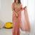 peach color trendy fendy chiffon fabric glamorous partywear saree