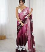 maroon color glamorous jimmy choo fabric beautiful embroidered saree