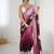 maroon color glamorous jimmy choo fabric beautiful embroidered saree