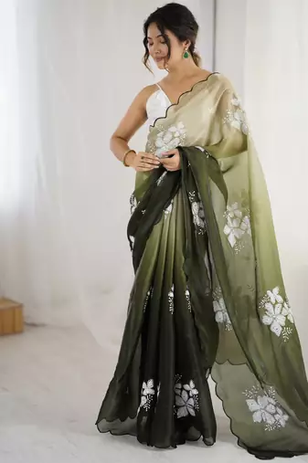 mahendi glamorous jimmy choo embroidered saree