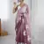 purple color glamorous jimmy choo fabric beautiful embroidered saree