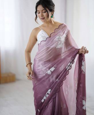 purple glamorous jimmy choo embroidered saree 4