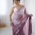 purple color glamorous jimmy choo fabric beautiful embroidered saree
