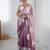 purple color glamorous jimmy choo fabric beautiful embroidered saree