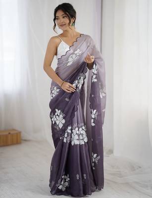 grey glamorous jimmy choo embroidered saree 1