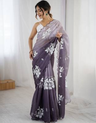 grey glamorous jimmy choo embroidered saree 3
