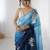 blue color glamorous jimmy choo fabric beautiful embroidered saree