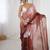 brown color glamorous jimmy choo fabric beautiful embroidered saree