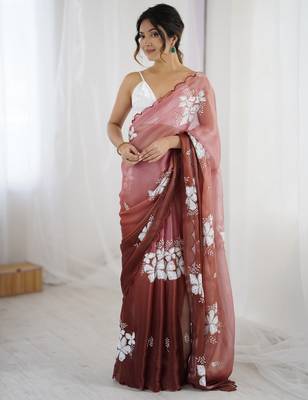 brown glamorous jimmy choo embroidered saree 5