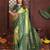 green color banarasi tissue silk blend blend fabric woven rich paithani designer ethnic partywear saree