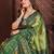 green color banarasi tissue silk blend blend fabric woven rich paithani designer ethnic partywear saree