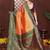 orange color banarasi tissue silk blend blend fabric woven rich paithani designer ethnic partywear saree
