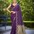 banarasi satin silk blend woven dark purple saree with heavy jacquard work saree with blouse piece