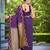 banarasi satin silk blend woven dark purple saree with heavy jacquard work saree with blouse piece