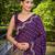 banarasi satin silk blend woven dark purple saree with heavy jacquard work saree with blouse piece