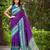 banarasi satin silk blend woven dark purple & blue saree with heavy jacquard work saree with blouse piece