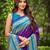 banarasi satin silk blend woven dark purple & blue saree with heavy jacquard work saree with blouse piece