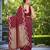 banarasi satin silk blend woven dark maroon saree with heavy jacquard work saree with blouse piece