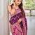 banarasi satin silk blend woven wine purple & dark pink saree with heavy jacquard work saree with blouse piece