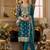Teal embroidered chinon semi-stitched pakistani salwar suit