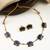 Antique blue floral motif necklace set