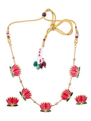 Antique multicolor floral motif necklace set 2