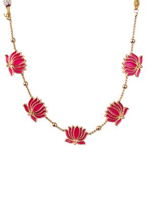 Antique pink floral motif necklace set 3