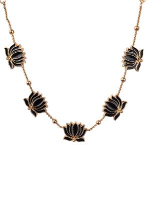 Antique black floral motif necklace set 3