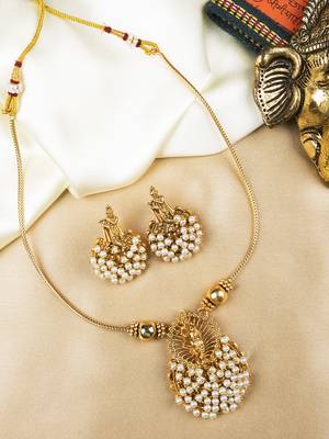 Gold plated divine motif pendant set 1