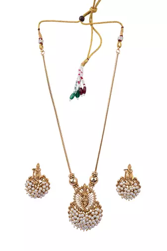 Gold plated divine motif pendant set