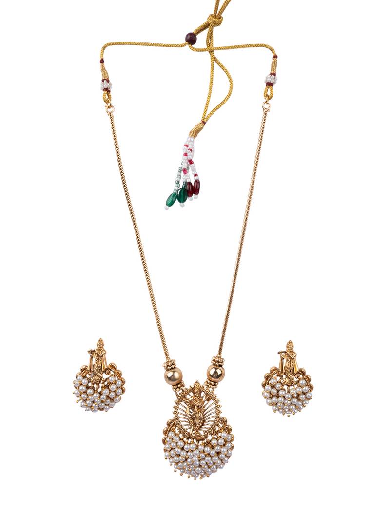 Gold plated divine motif pendant set