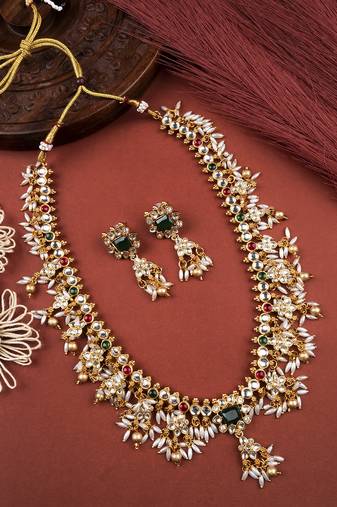 antique temple design necklace set