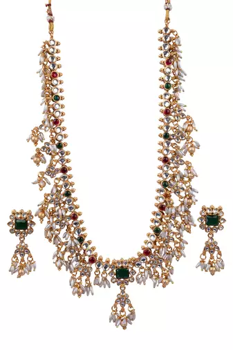 antique temple design necklace set
