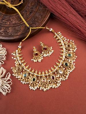Heritage temple jewellery necklace set 1