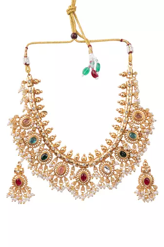 Heritage temple jewellery necklace set