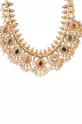 Heritage temple jewellery necklace set