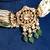Gold plated kundan green stones pearl choker necklace set