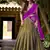 Olive georgette zari weaving lehenga choli with dupatta