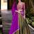 Olive georgette zari weaving lehenga choli with dupatta