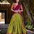 Green Half Saree Lehenga with Contrast Blouse & Dupatta – Festive Ethnic Wear for Women